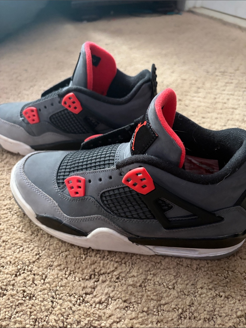 Jordan Kids Grey and Red Retro Basketball Sneakers